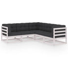 Tuinset van massief grenenhout met comfortabele rug- en zijkussens - Tuinsets