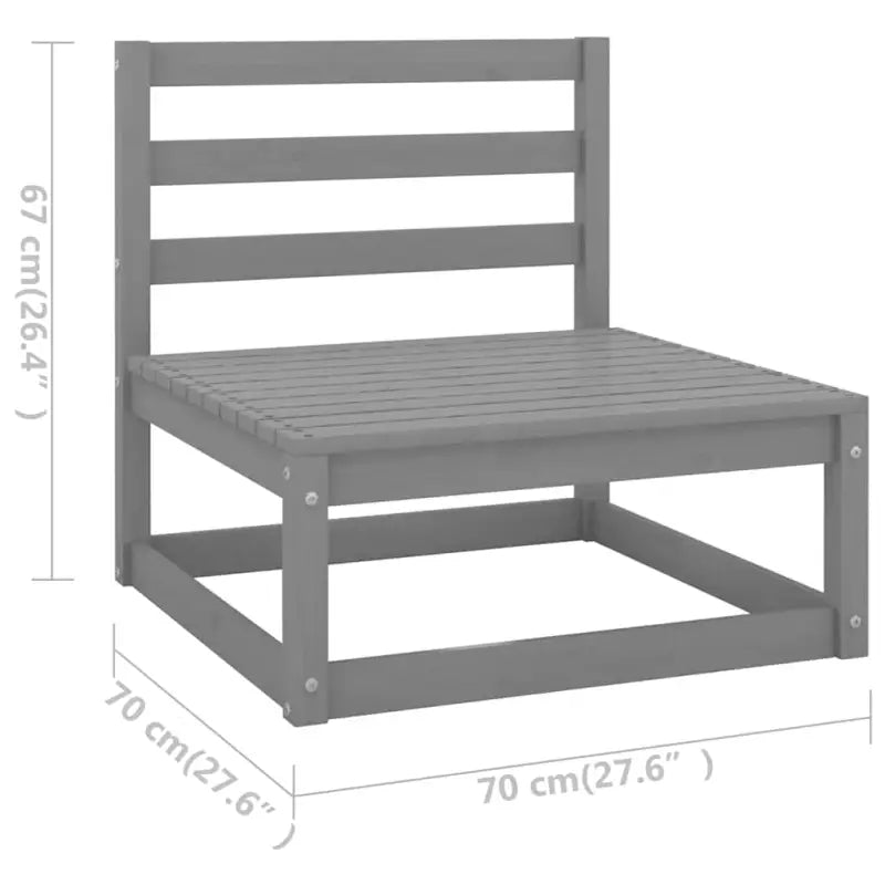 Tuinset van massief grenenhout met comfortabele rug- zijkussen - Tuinsets