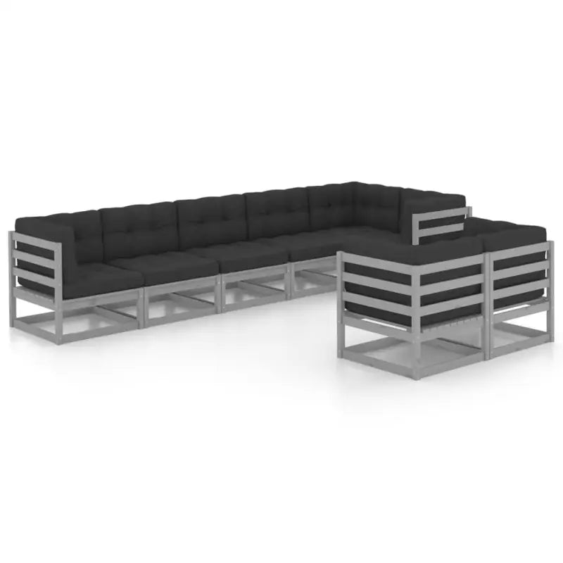 Tuinset van massief grenenhout met rug en zijkussen voor ontspannen tuinplezier - Tuinsets