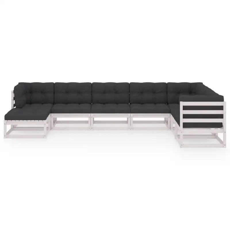 Tuinset van massief grenenhout met rug- en zijkussen voor ontspanning - Tuinsets