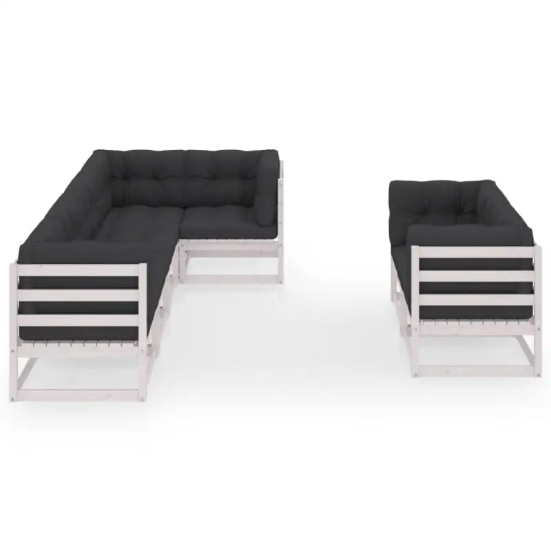 Tuinset van massief grenenhout met rug- en zijkussens voor ontspanning - Tuinsets
