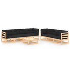 Tuinset van massief grenenhout met rug- en zijkussens voor ontspanning - Naturel en antraciet / Ja - Tuinsets