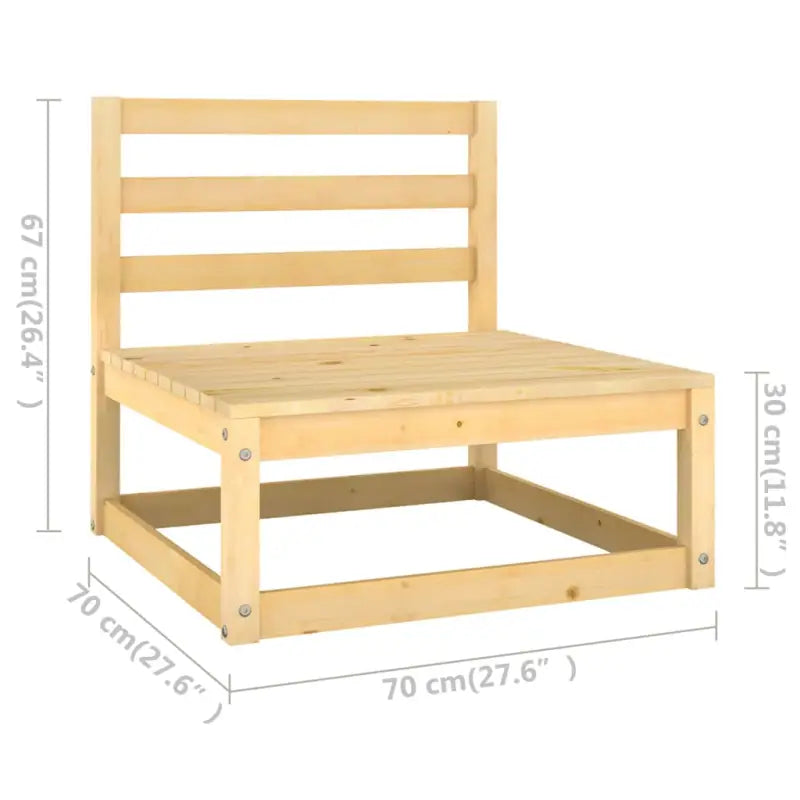 Tuinset van massief grenenhout met rug- en zijkussens voor ontspanning - Tuinsets