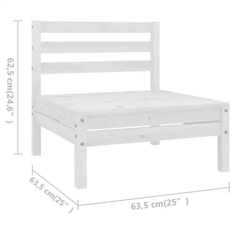 Tuinset van massief grenenhout met voetenbank en tafel voor ontspanning - Wit - Tuinsets