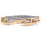 Tuinset van massief grenenhout met voetenbank tafel voor ontspannen buitenmomenten - Tuinsets