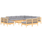 Tuinset van massief grenenhout met voetenbank tafel voor ontspannen buitenmomenten - Tuinsets