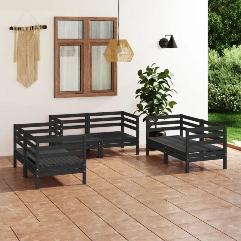 Tuinset van massief grenenhout voor comfortabele ontspanning - Tuinsets