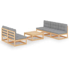 Tuinset van massief grenenhout voor ontspannen buitenmomenten - Naturel / Ja - Tuinsets