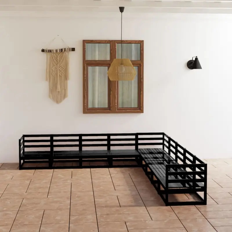 Tuinset van massief grenenhout voor ontspanning en buitenplezier - Zwart / Nee - Tuinsets