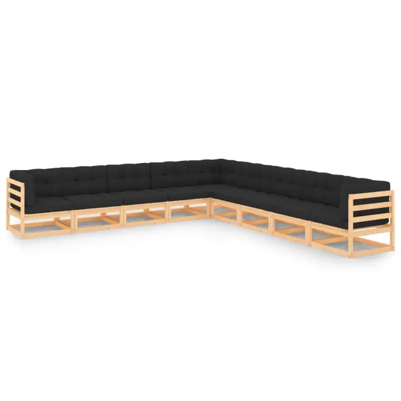 Tuinset van massief grenenhout voor ontspanning en gezellige momenten - Naturel en antraciet / Ja - Tuinsets