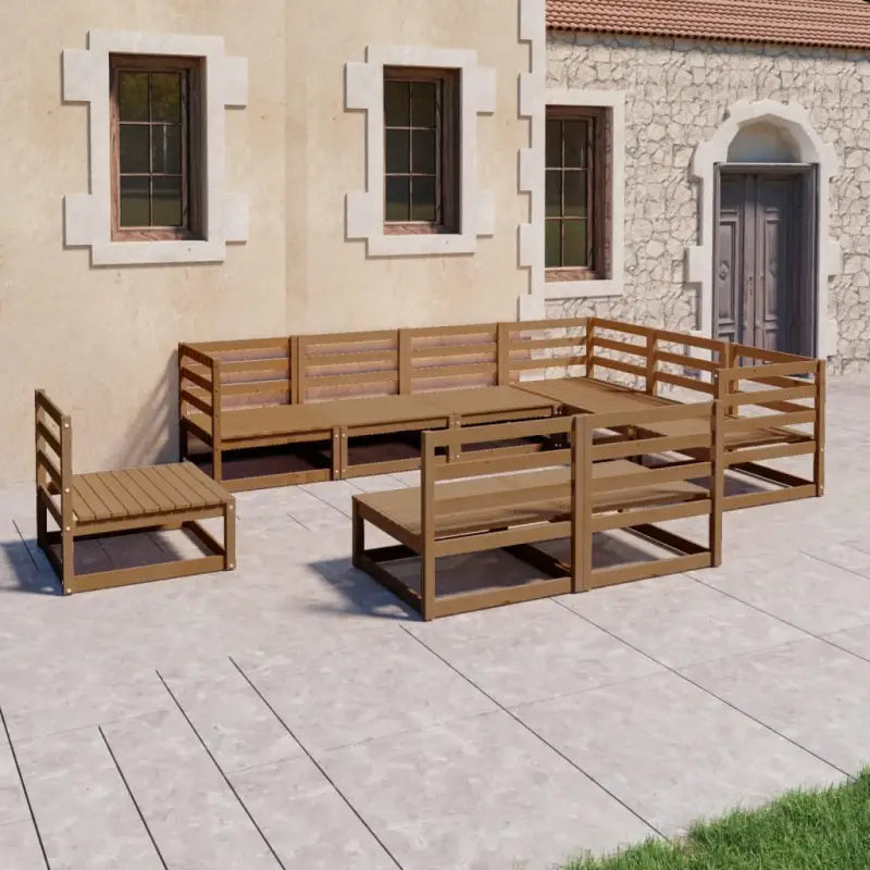 Tuinset van massief grenenhout voor ontspanning en gezellige momenten - Honingbruin / Nee - Tuinsets