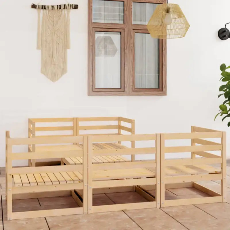Tuinset van massief grenenhout voor ontspanning en gezelligheid - Naturel / Nee - Tuinsets
