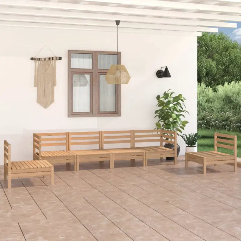 Tuinset van massief grenenhout voor ontspanning en gezelschap - Bruin - Tuinsets