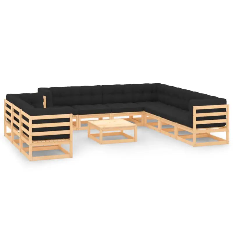 Tuinset van massief grenenhout voor ontspanning en samenzijn - Naturel en antraciet / Ja - Tuinsets