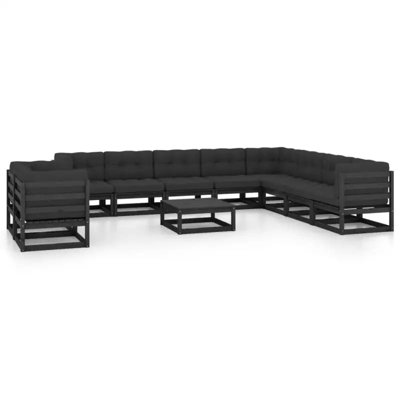 Tuinset van massief grenenhout voor ontspanning en samenzijn - Zwart / Ja - Tuinsets