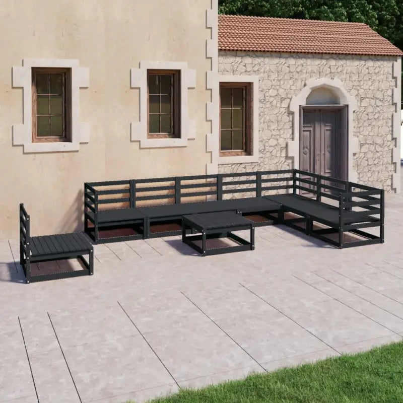Tuinset van massief grenenhout voor ontspanning en samenzijn - Zwart / Nee - Tuinsets