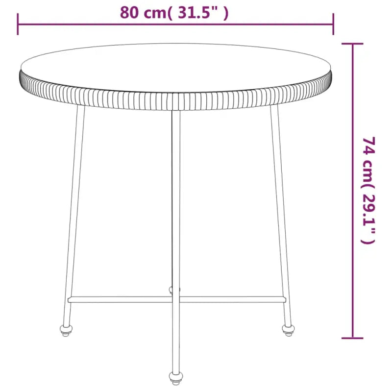 Tuinset van poly rattan met esthetisch rattan uiterlijk en afmetingen - Tuinsets