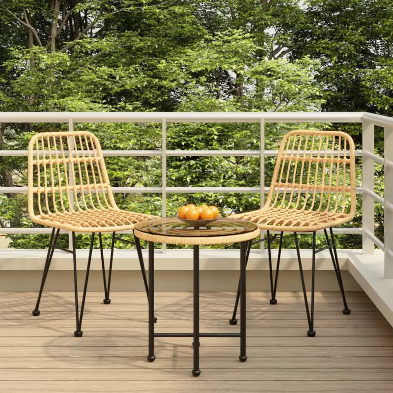 Tuinset van poly rattan met mooi uiterlijk en afmetingen eenvoudig schoon - Bruin - Tuinsets