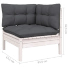 Tuinsets in massief grenenhout met comfortabele rug- en zijkussens - Wit - Tuinsets