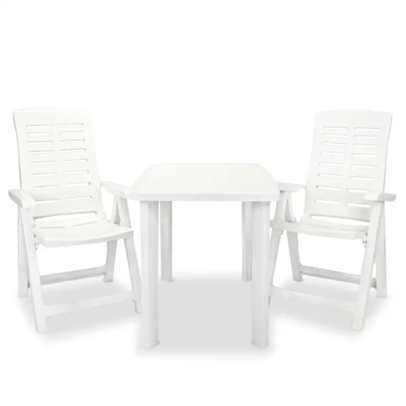 Tuinsets levering bevat weerbestendige bistroset met parasolgat - Wit - Tuinsets