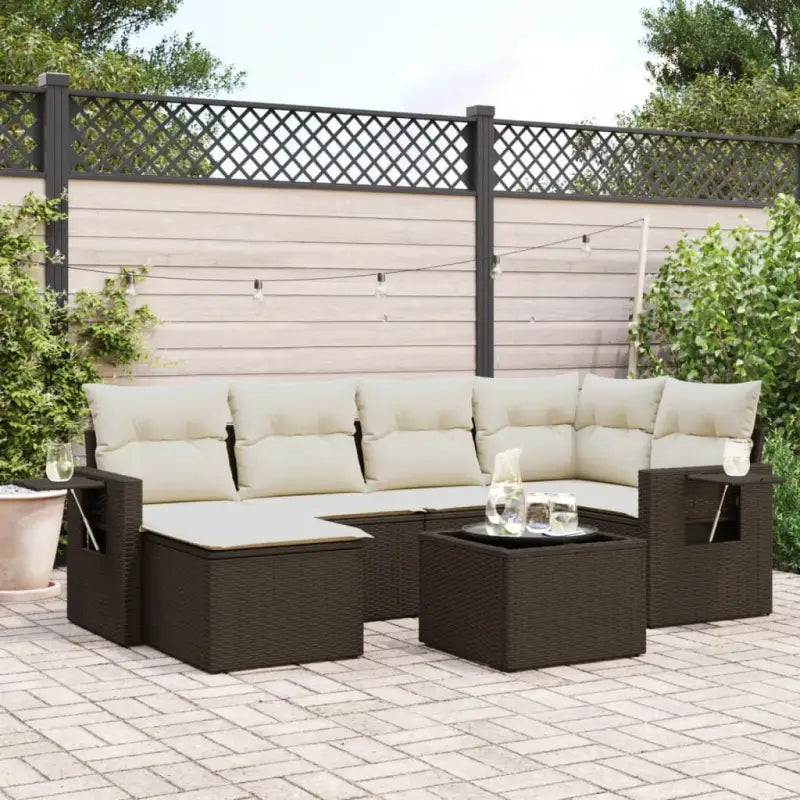 Tuinsets met beige materiaal en gepoedercoat staal afmetingen - Bruin en crème / Zonder tafel - Tuinsets