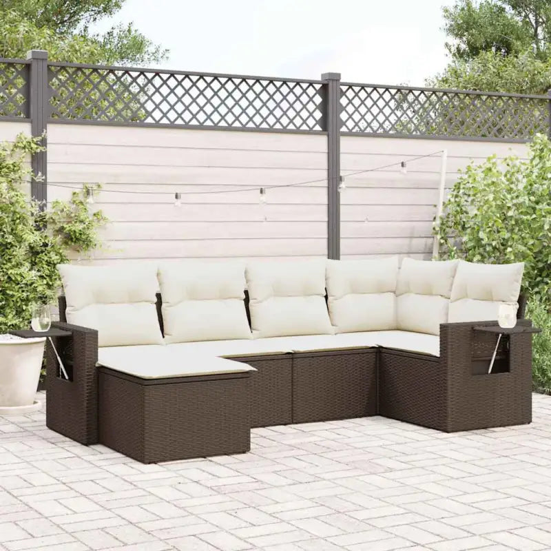 Tuinsets met beige materiaal en gepoedercoat staal afmetingen - Bruin en crème / Met tafel - Tuinsets