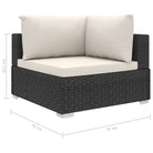 Tuinsets met levering bevat stijlvolle rattan loungeset voor het hele jaar - Zwart en crème - Tuinsets