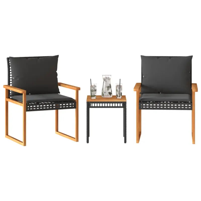 Tuinsets met poly rattan en comfortabele zitervaring in natuurlijke afwerking - Tuinsets