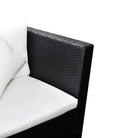 Tuinsset met waterdichte rattan en glazen tafelblad levering bevat - Zwart - Tuinsets