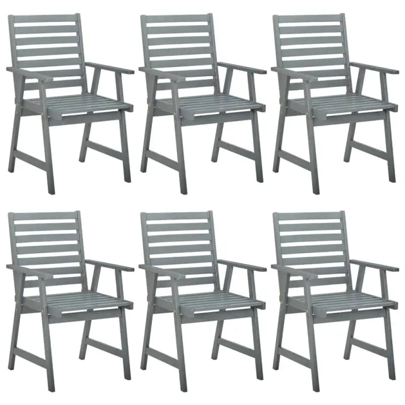 Tuinstoelen in massief acaciahout voor buiten eten - Grijs / 6 - Tuinstoelen
