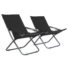 Tuinstoelen met 600D Oxford stof en stevige stalen frame levering bevat - Zwart / 2 - Tuinstoelen