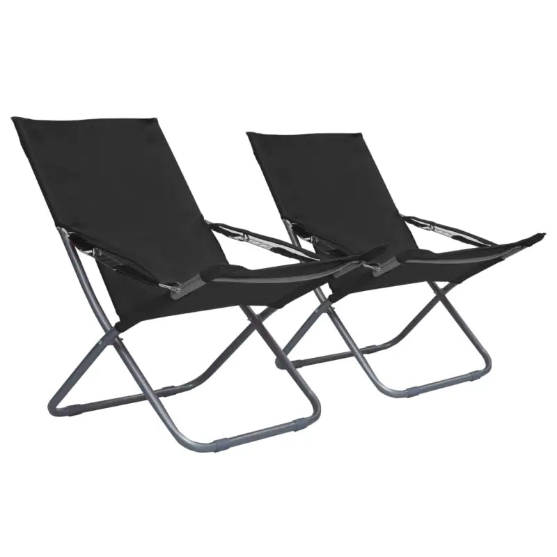 Tuinstoelen met 600D Oxford stof en stevige stalen frame levering bevat - Zwart / 2 - Tuinstoelen