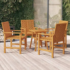 Tuinstoelen met latten in visgraatpatroon van massief acaciahout - 4 - Tuinstoelen