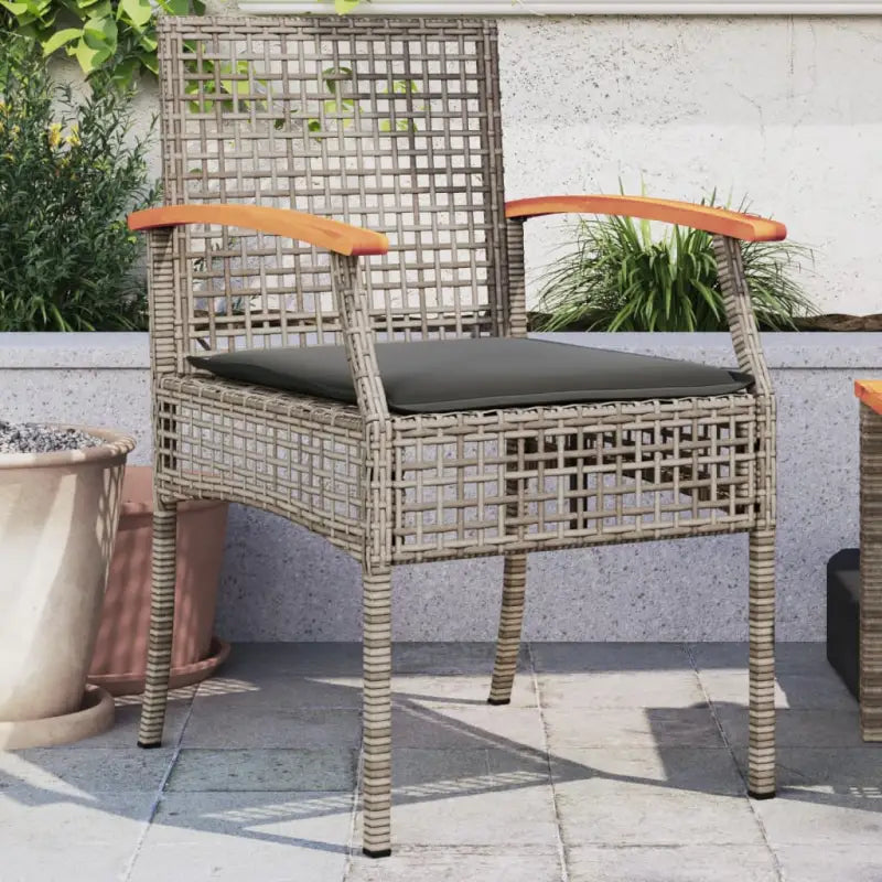 Tuinstoelen met poly rattan en comfortabele zitervaring - grijs en bruin en donkergrijs / 2 - Tuinstoelen
