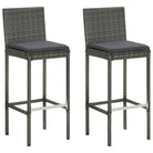Tuinstoelen met poly rattan en stalen frame voor een moderne buitenruimte - Grijs / 2 - Tuinstoelen