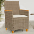 Tuinstoelen met poly rattan voor een comfortabele zitervaring - Beige / 1 / Houten armleuning - Tuinstoelen