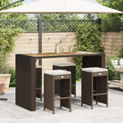 Tuinstoelen met poly rattan voor een comfortabele zitervaring - Bruin / 4 - Tuinstoelen