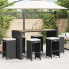 Tuinstoelen met poly rattan voor een comfortabele zitervaring - Zwart / 6 - Tuinstoelen
