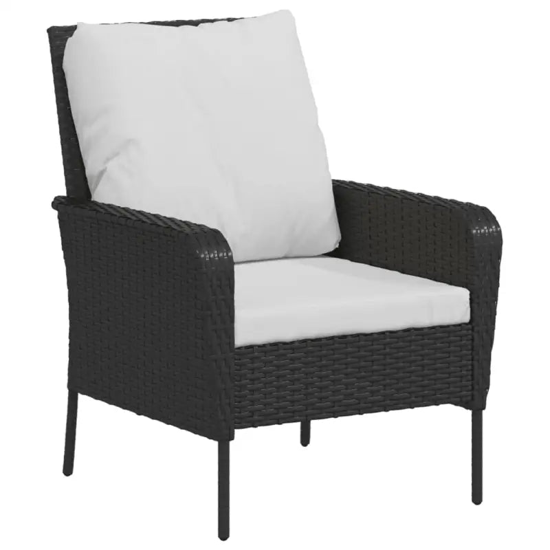 Tuinstoelen met voetenbank van poly rattan met comfortabele afmetingen zitkussen - Tuinstoelen