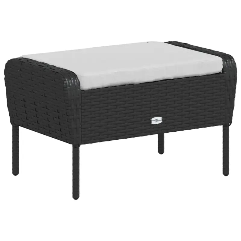 Tuinstoelen met voetenbank van poly rattan met comfortabele afmetingen zitkussen - Tuinstoelen