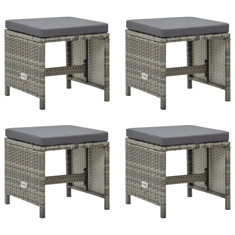 Tuinstoelen met weerbestendige PE-rattan voor langdurig comfort - Grijs / 4 - Tuinstoelen