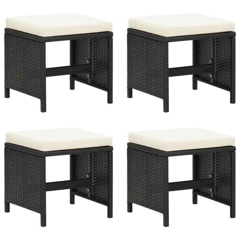 Tuinstoelen met weerbestendige PE-rattan voor langdurig comfort - Zwart en wit / 4 - Tuinstoelen