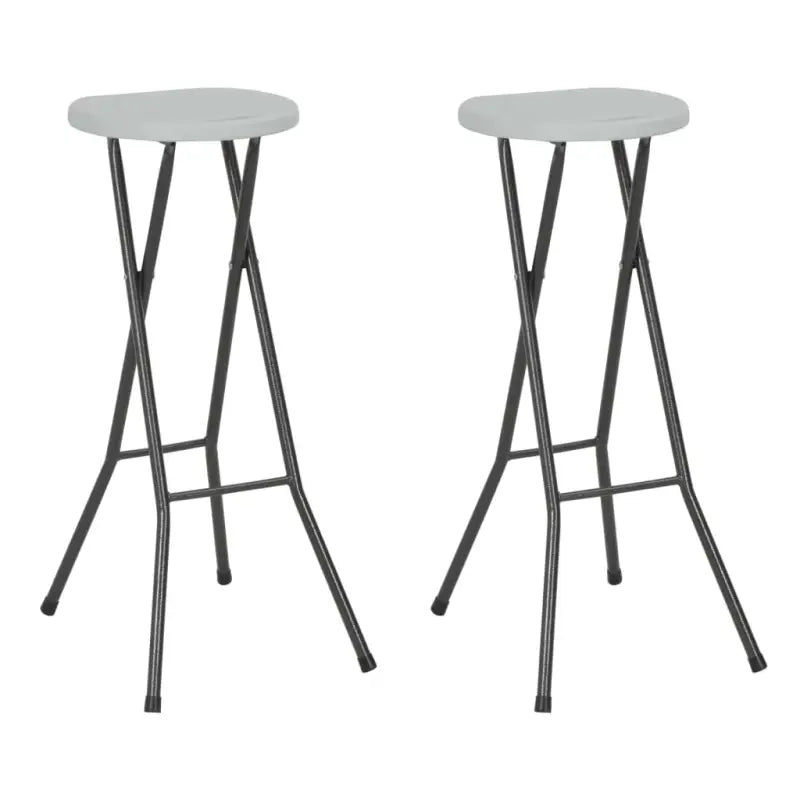 Tuinstoelen set van 2 inklapbare barkrukken met rattan look levering bevat - Wit / 2 - Tuinstoelen