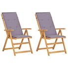 Tuinstoelen set van massief acaciahout met stoffen kussen en levering bevat - Donkergrijs / 2 - Tuinstoelen