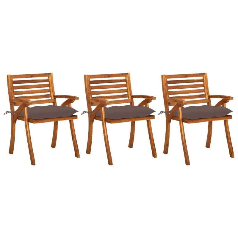 Tuinstoelen set van massief acaciahout met touwtjes voor tuin of terras - Taupe / 3 - Tuinstoelen