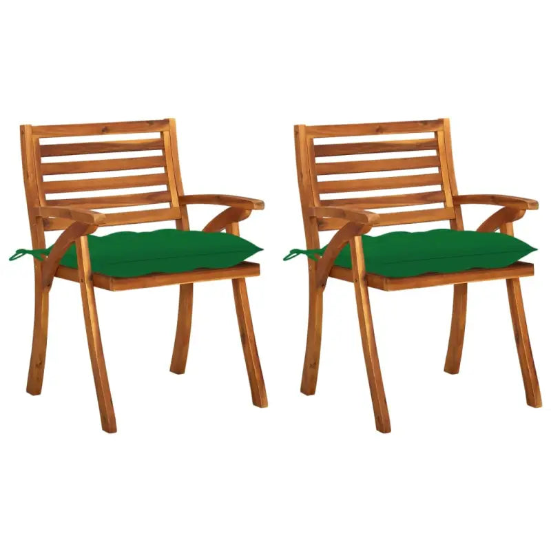 Tuinstoelen set van massief acaciahout met touwtjes voor tuin of terras - Groen / 2 - Tuinstoelen