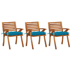 Tuinstoelen set van massief acaciahout met touwtjes voor tuin of terras - Wijnrood / 2 - Tuinstoelen