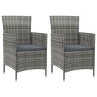 Tuinstoelen set van poly rattan met stevig gepoedercoat stalen frame - Grijs / 2 - Tuinstoelen