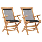 Tuinstoelen van fijn geschuurd teakhout met polyester touwontwerp - 2 / Met armleuning - Tuinstoelen
