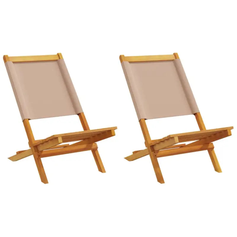 Tuinstoelen van massief acaciahout met gekantelde rugleuning - Taupe / 2 - Tuinstoelen